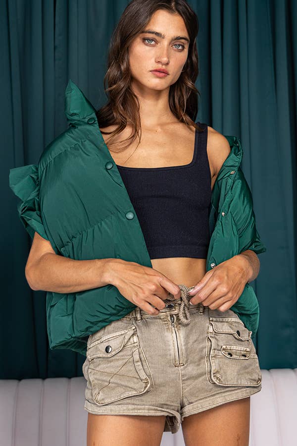 BUCKETLIST INC - Wholesale Shorts - Women's - IP5361 Cargo Style Utility Slouchy Solid Shorts10