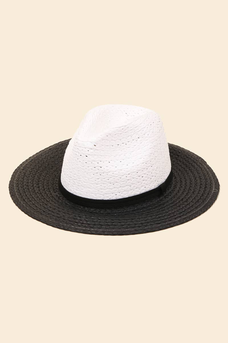 Anarchy Street - Wholesale Straw Hat - Women's - Two Tone Straw Braided Sun Hat4