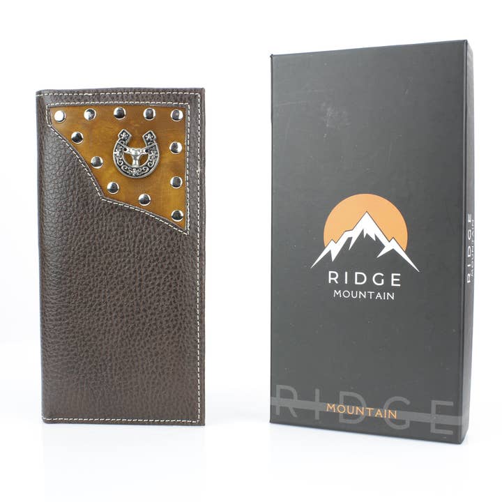 Rodeo Wallet with Bison and Horseshoe Concho VL879 for wholesale by Leather Impressions Inc