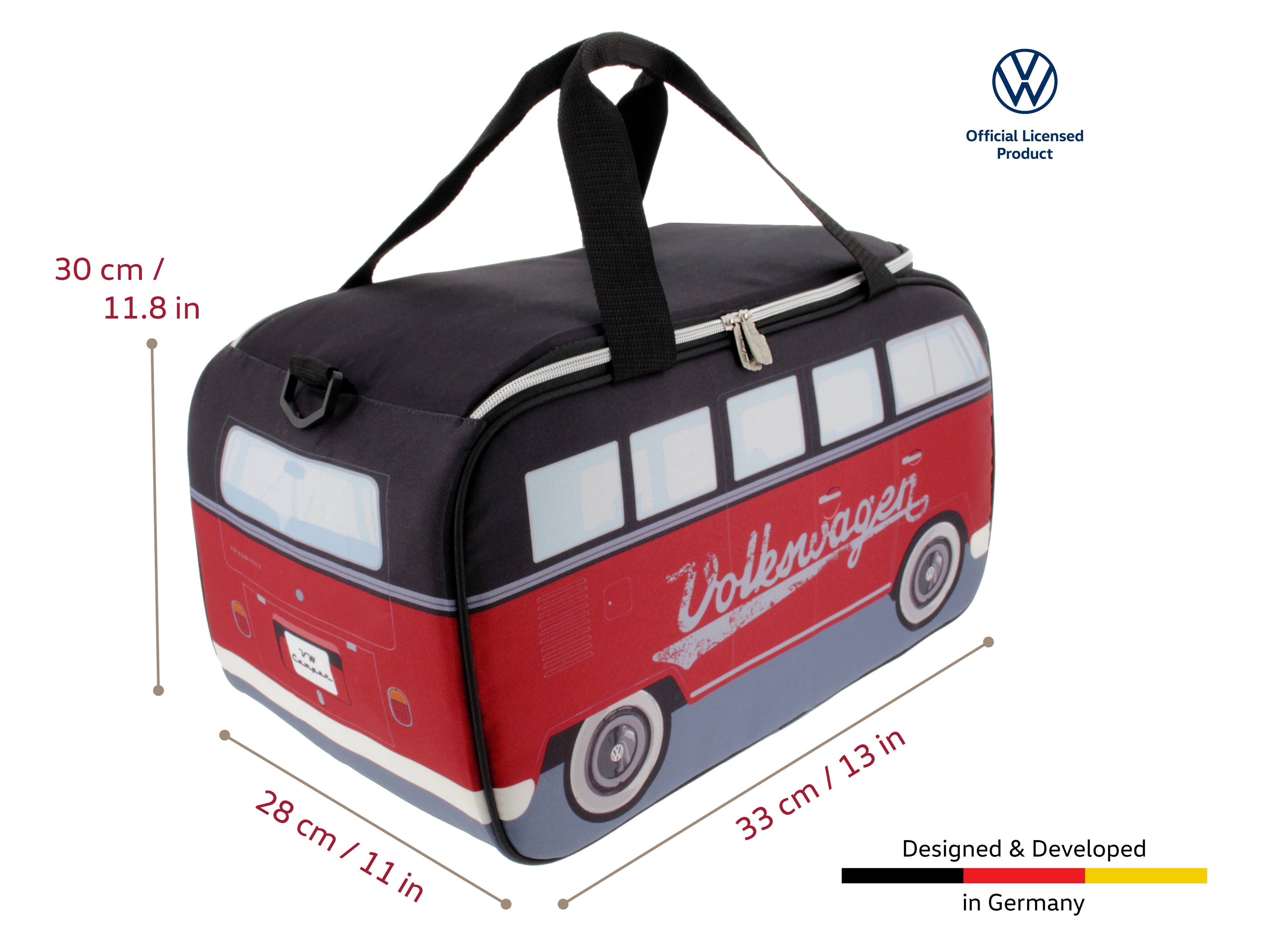 VW Collection by BRISA - Wholesale Cooler/Cooler Bag - VW T1 Bus Lightweight Travel Cooler Bag (25 l) – RD/BK2