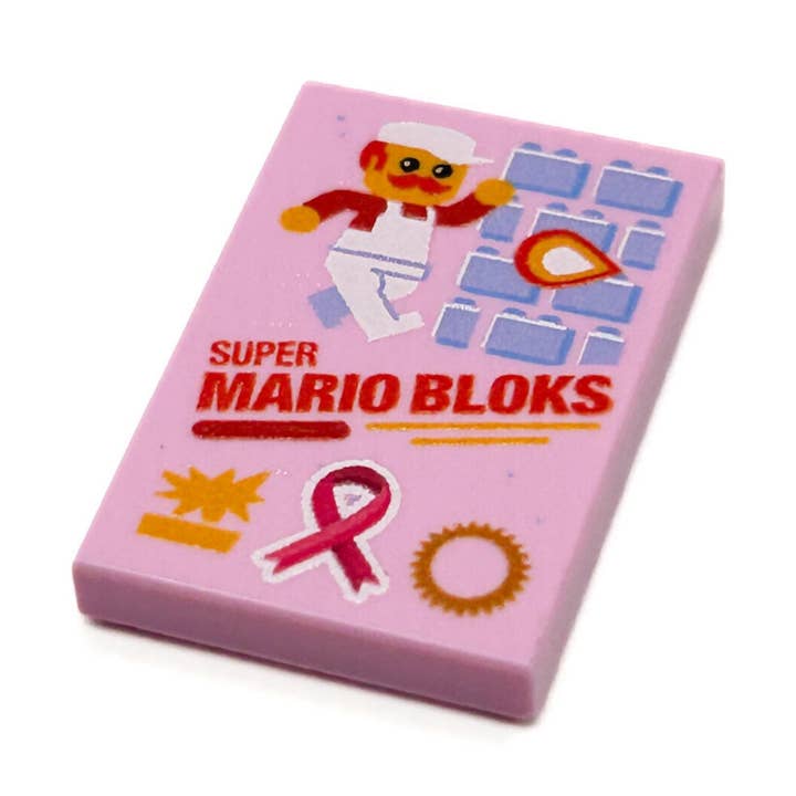 Production limitée ! Couverture de jeu vidéo Super Mario Bloks personnalisée rose (Sensibilisation au cancer) (tuile 2x3) pour la vente par B3 Customs