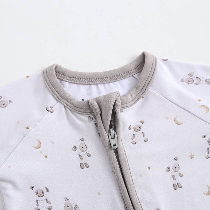 Luxie Charm - Wholesale Jumpsuit - Baby - Little Lamb Zippered Baby Romper2
