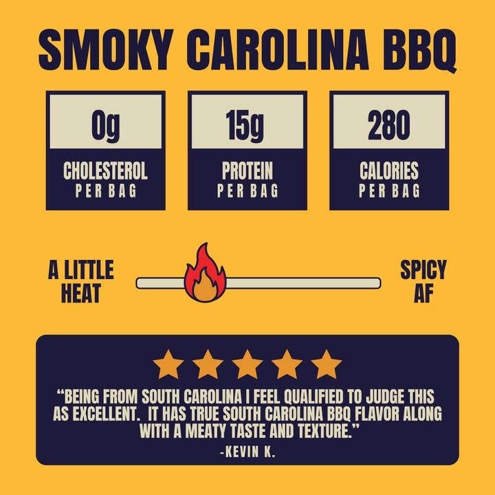 Louisville Foods - Wholesale Jerky - Vegan & Plant Based Smoky Carolina BBQ Jerky 3 oz4