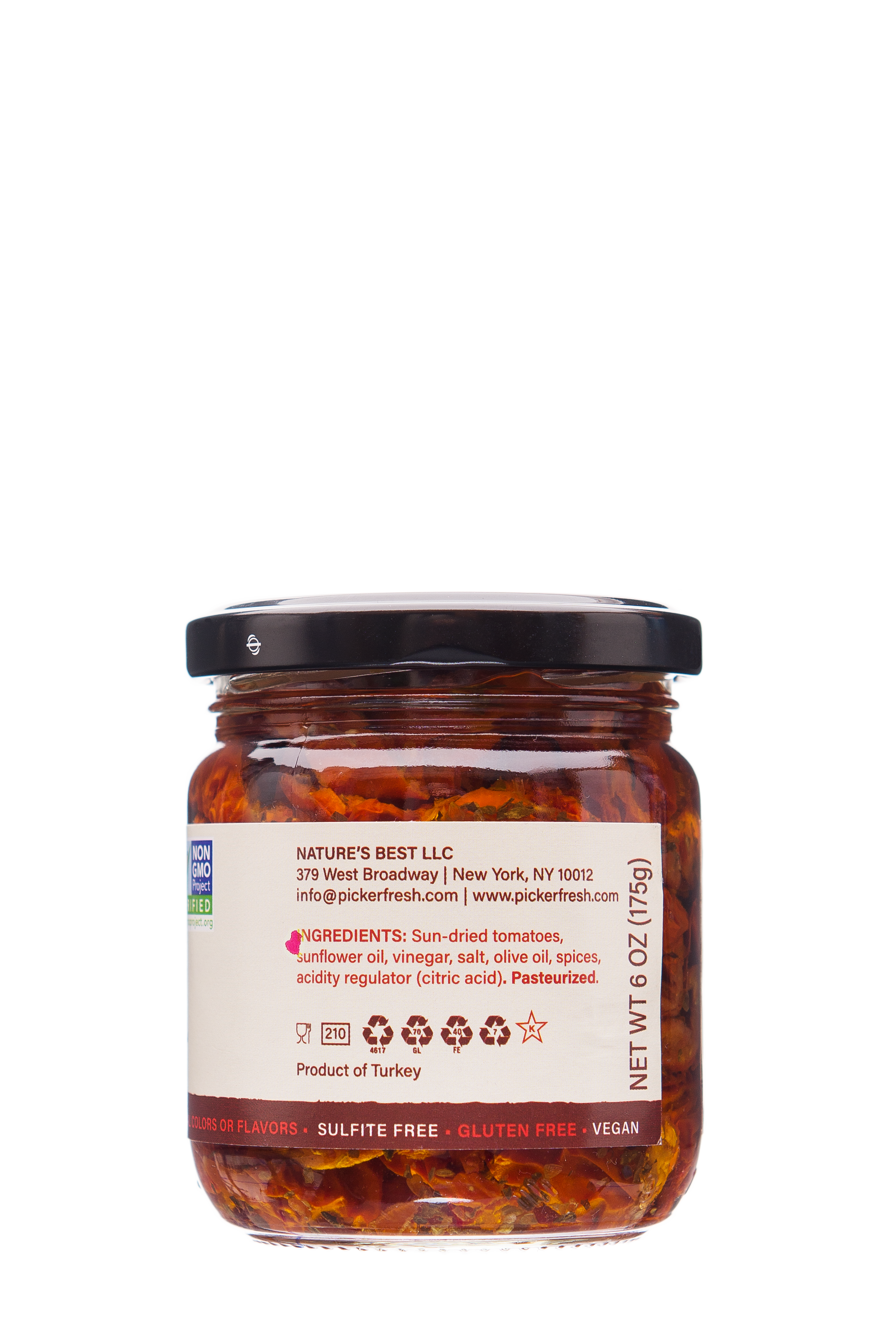 Pickerfresh - Wholesale Pickled Vegetables - Julienne Cut Sun Dried Tomato in Oil with Herbs1