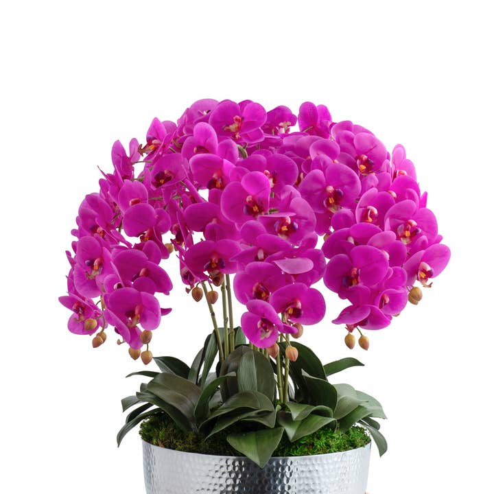 T&C Floral Company - Wholesale Artificial Flowers - Orchids in Mixed metal urn1
