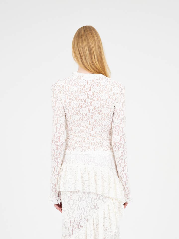 CARMEN SAYS - Wholesale Blouse - Dames - Cupido Kant Wit Topje4