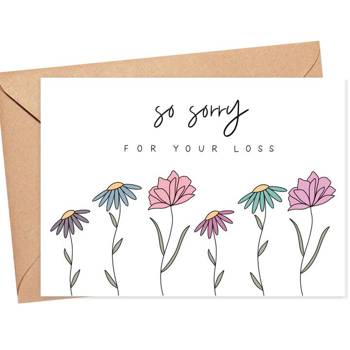 So Sorry for Your Loss Flowers Card for wholesale by Simply Happy Paper