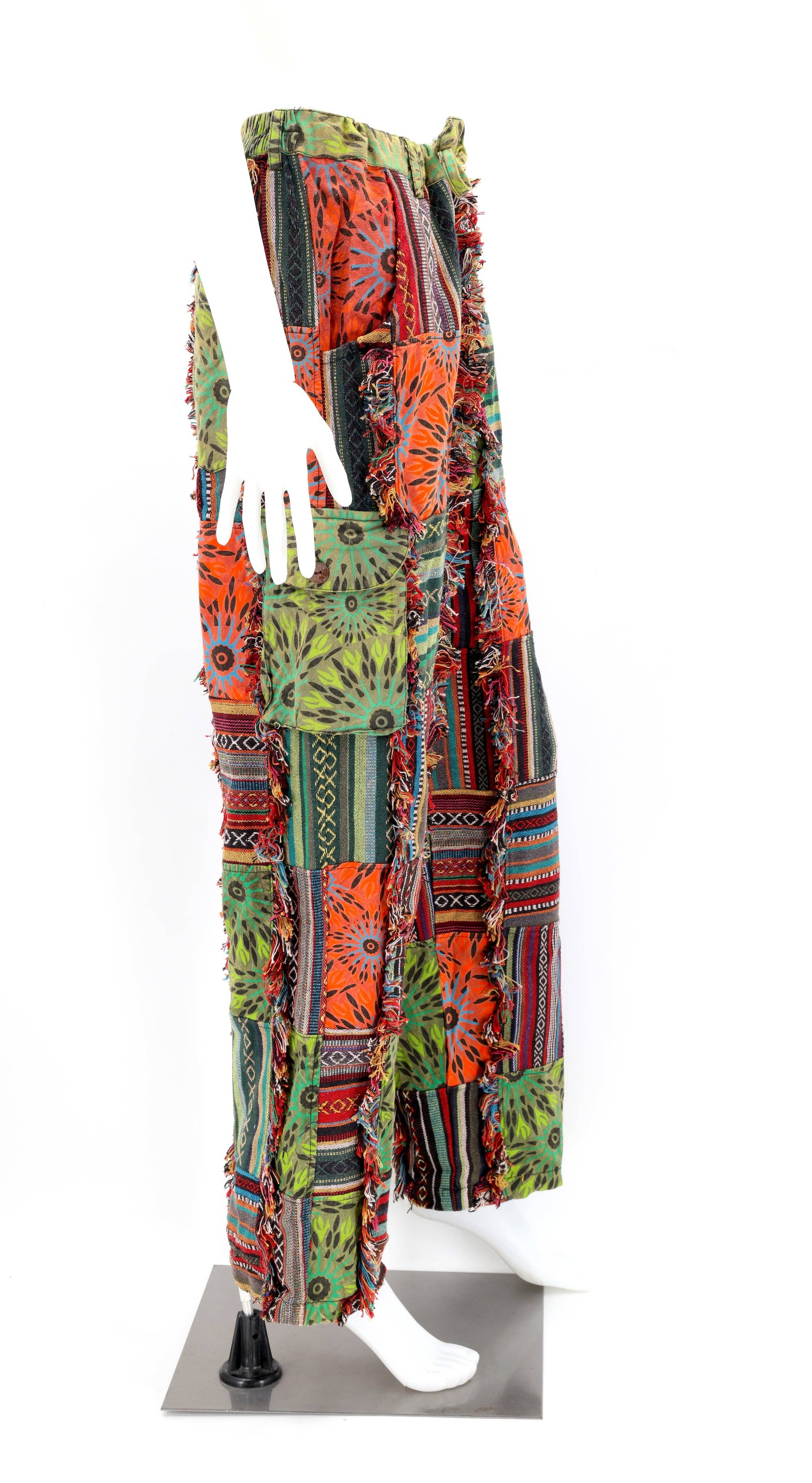Himalaya Handmade - Wholesale Pants - Unisex - Cotton Hippie Handmade Harem Gheri Patchwork Fringe Bohemian Pants11