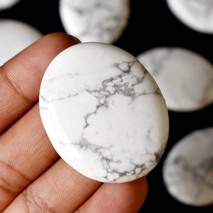 Soothing Crystals - Wholesale Spiritual Stone/Crystal - Howlite Worry Stones, Pocket Crystal, Thumb Stones6