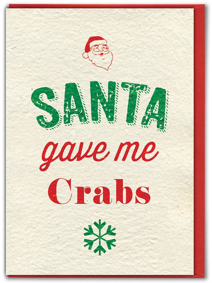 Funny Christmas Card - Santa Crabs for wholesale by Brainbox Candy