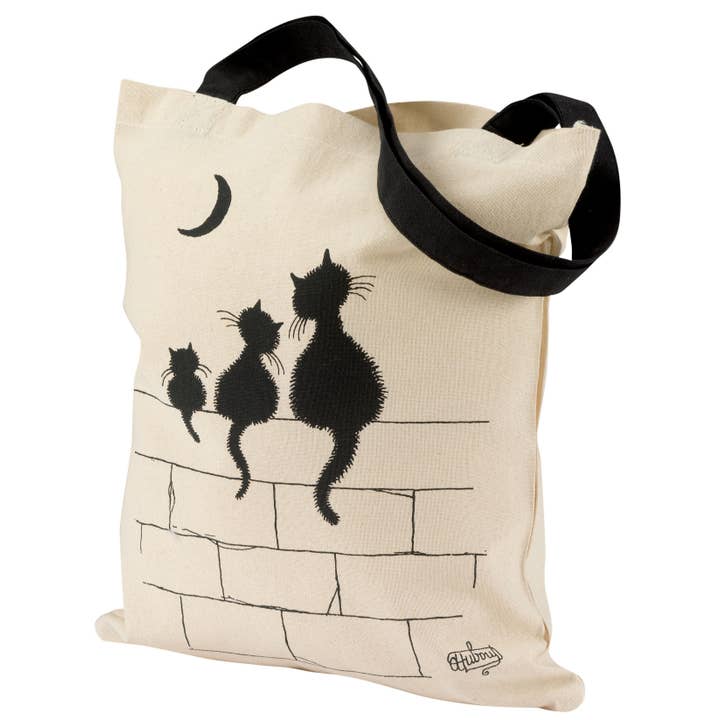 Dubout 3 Cats Ecru Bag 40 X 35 for wholesale by Maison Vivaraise & La Cerise sur le Gâteau
