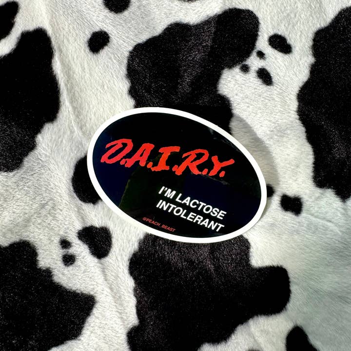 Dairy Lactose Intolerant Sticker for wholesale by Peach Beast