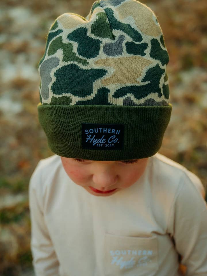 Camo Beanie for wholesale by Southern Hyde Co.