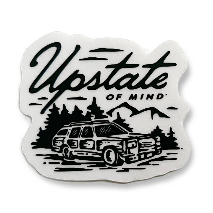 Woody Wagon Clear Sticker for wholesale by Compas Life - Upstate of Mind