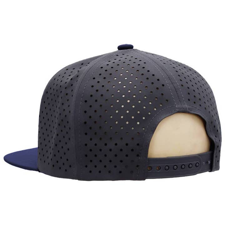 Cap Zone - Wholesale Flat Brim Cap - Men's - Two Tone Six Panel Flat Bill Perforated Snapback17
