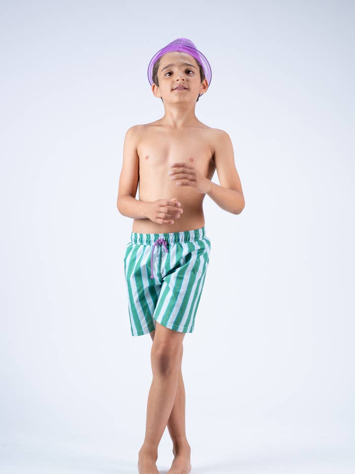 Summer stripes classic swim shorts for wholesale by Paperboat