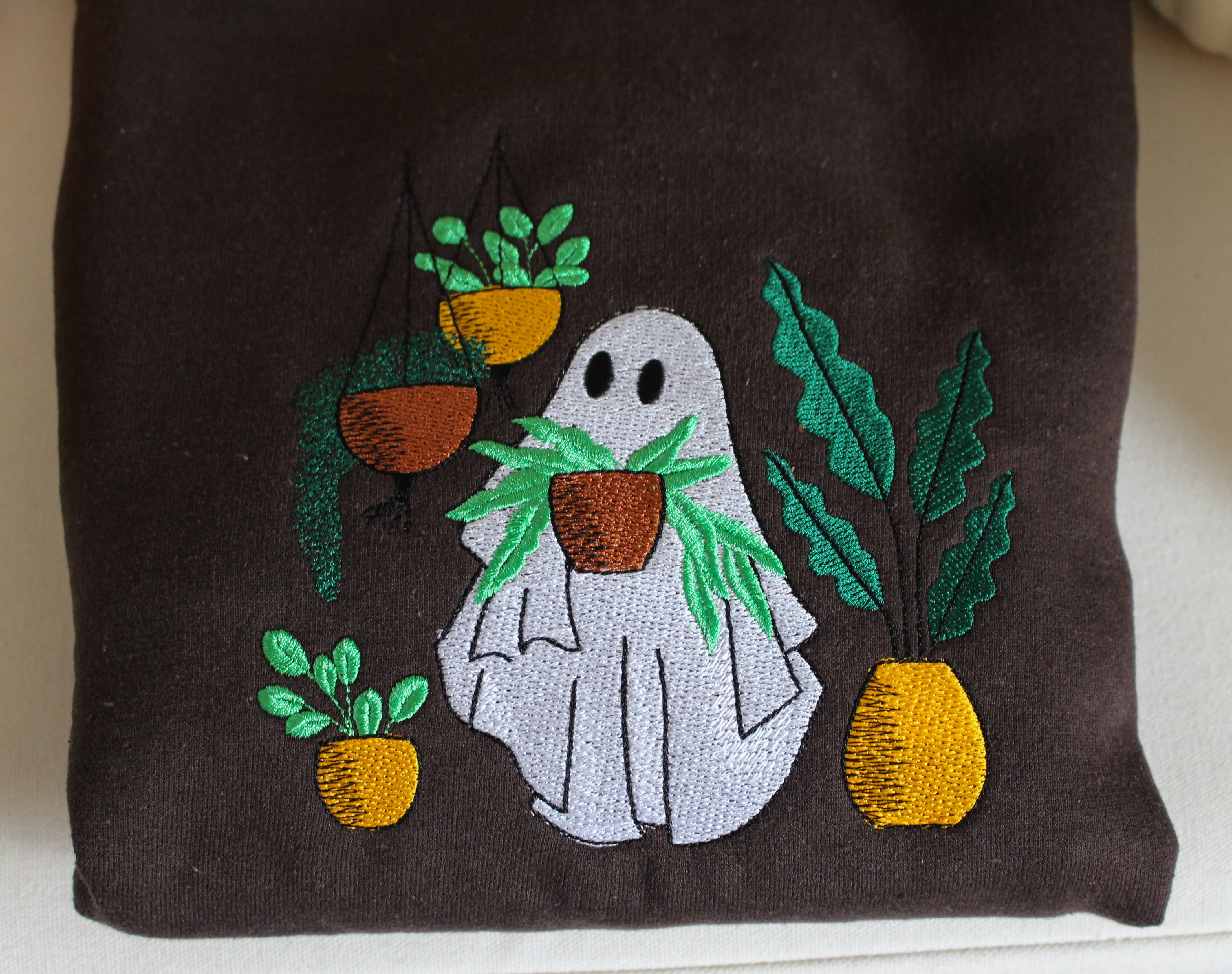 SewGenesis - Wholesale Sweatshirt - Women's - Plant Lover Ghost Embroidered Crewneck2