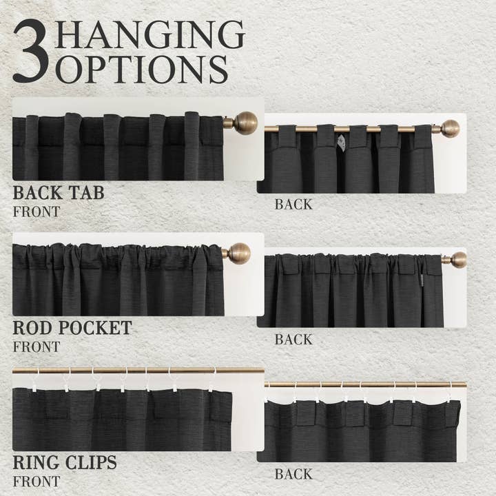 Awesome Home - Wholesale Curtain - Cotton Blend Light Filtering Back Tab Curtains (2 Panels)2