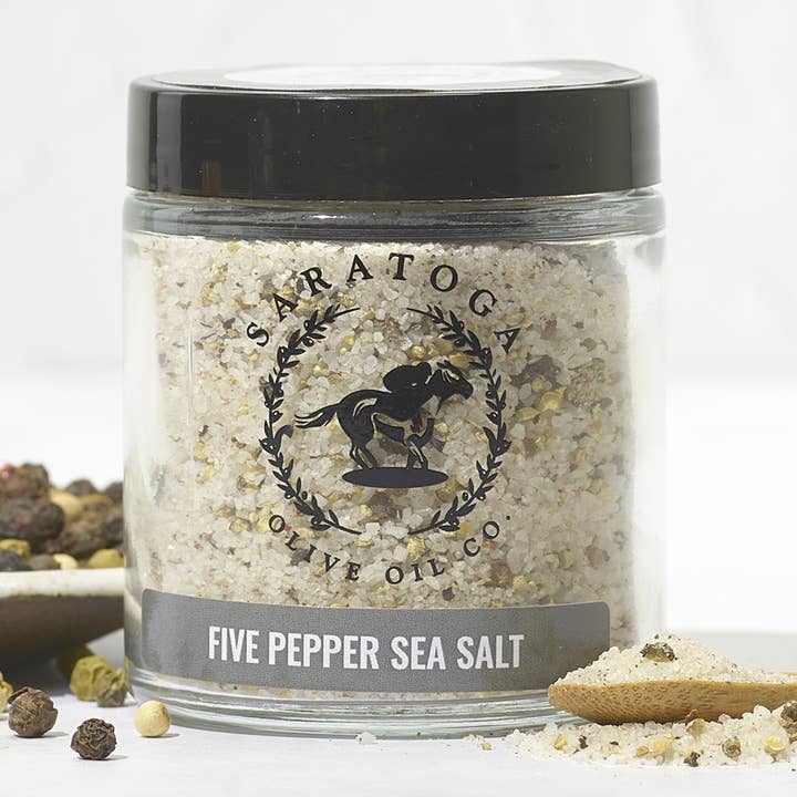 Five Pepper Exotic Sea Salt for wholesale by Saratoga Olive Oil Company