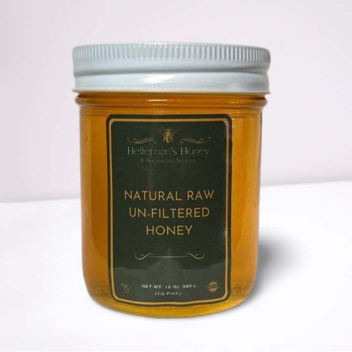 Heffernan’s Honey & Beekeeping Supplies - Venta al por mayor Miel - Miel de Michigan 100% cruda, tarro de media pinta