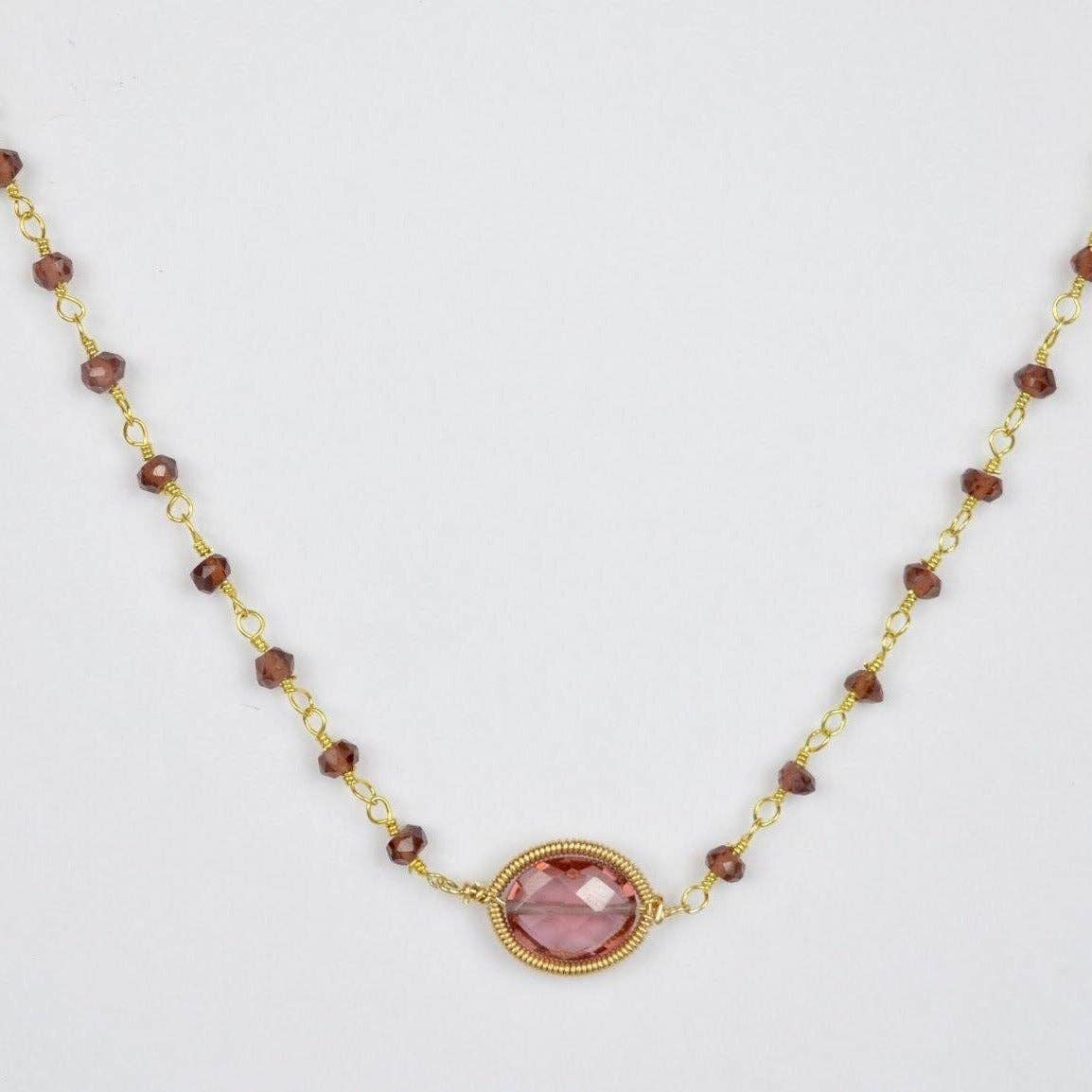 Anna Balkan - Wholesale Pendant/Charm Necklace - Marsala and Garnet Erica Necklace0