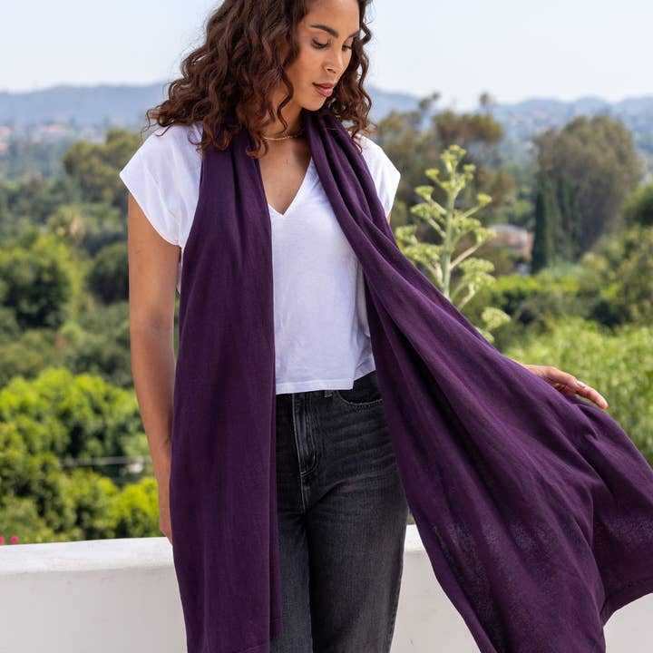 zestt organics - Wholesale Scarf - Women's - Dreamsoft Organic Cotton Travel Scarf - Blackberry4
