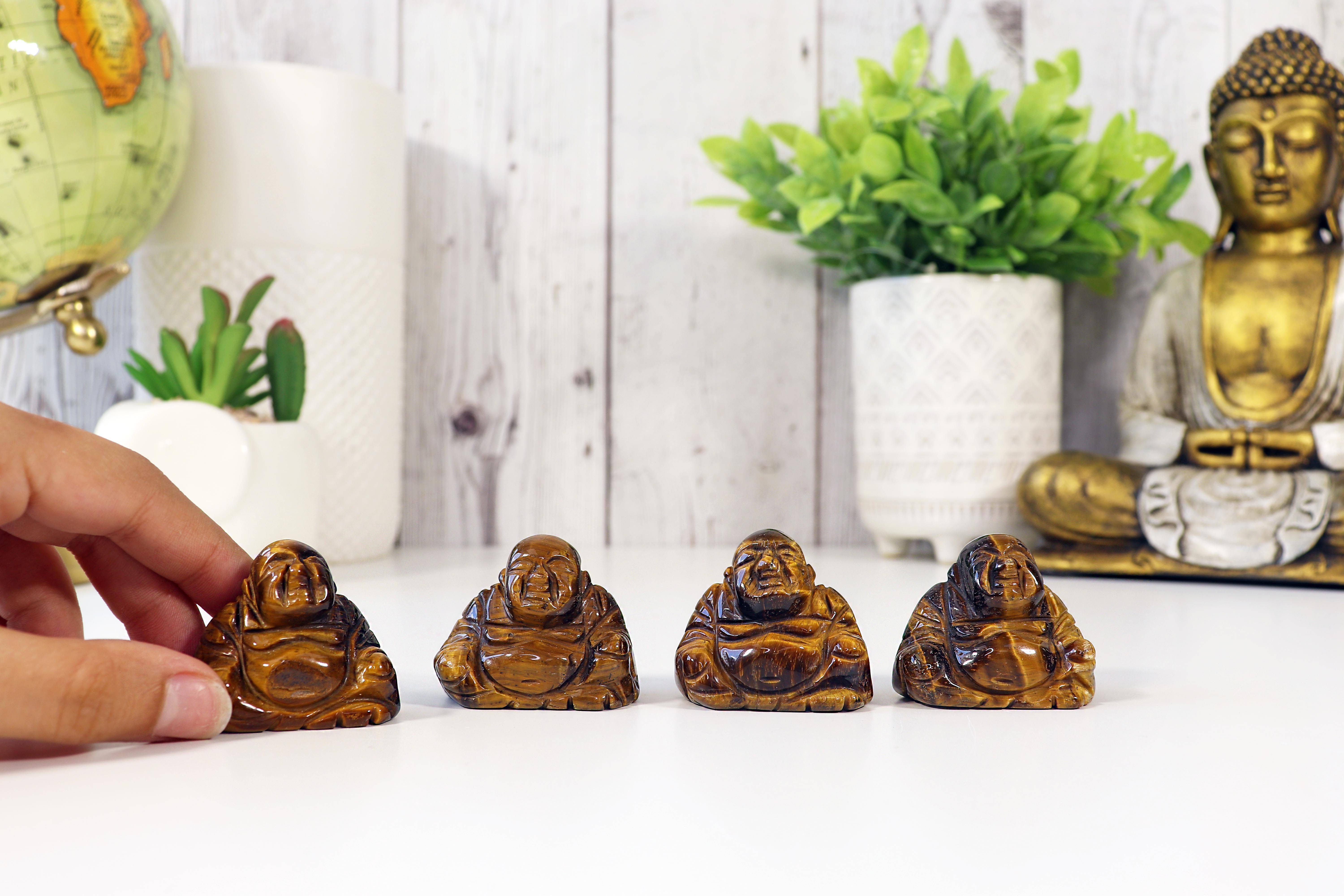 Natures Artifacts Inc – Engroshandel Pyntefigur – Tiger Eye Buddha - Håndskåret Mini Buddha9