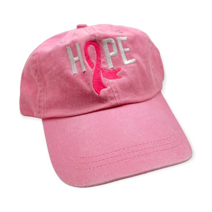 Cappellino da baseball nero con speranza per il cancro al seno rosa (confezione da 4) per la vendita all'ingrosso da parte di Never Lose Hope Designs