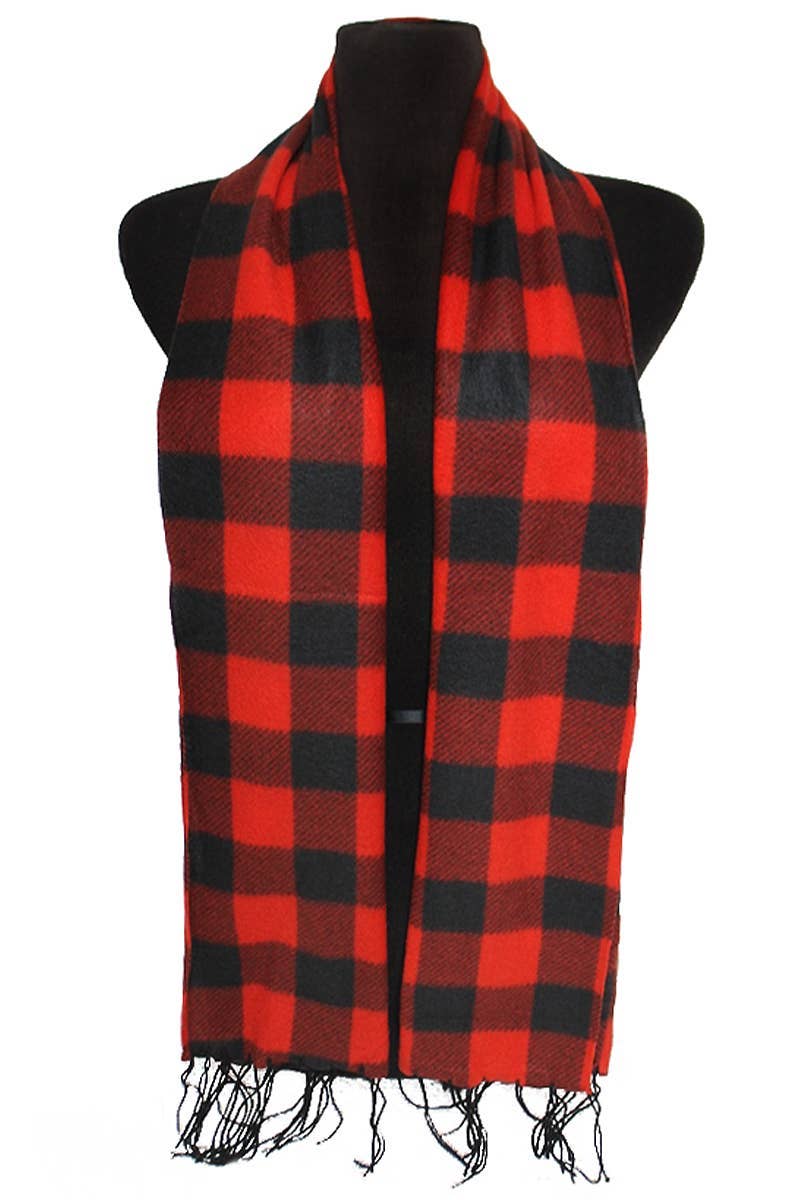 ASSORTITI Sciarpa avvolgente oblunga con bordo a frange in morbido pile scozzese in vendita all'ingrosso su Faire3