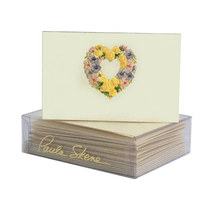 Pansy Heart Wreath Behuizingskaart voor wholesale door PAULA SKENE DESIGNS