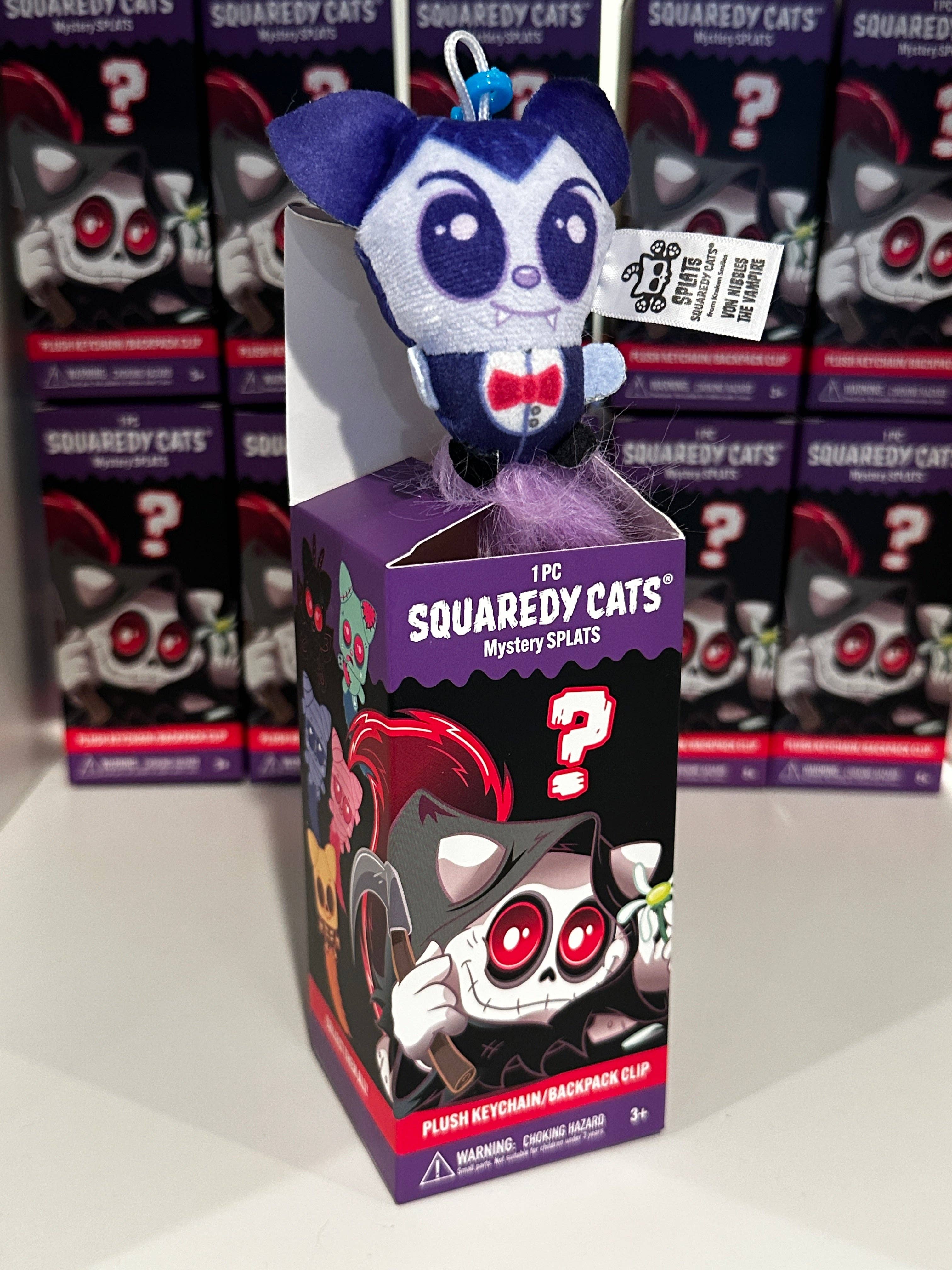 Squaredy Cats - Wholesale Keychain - Unisex - 0h_New! 10 Pack Squaredy Cats Mystery Splats Plush Keychain/Backpack Clip in mystery box SET8
