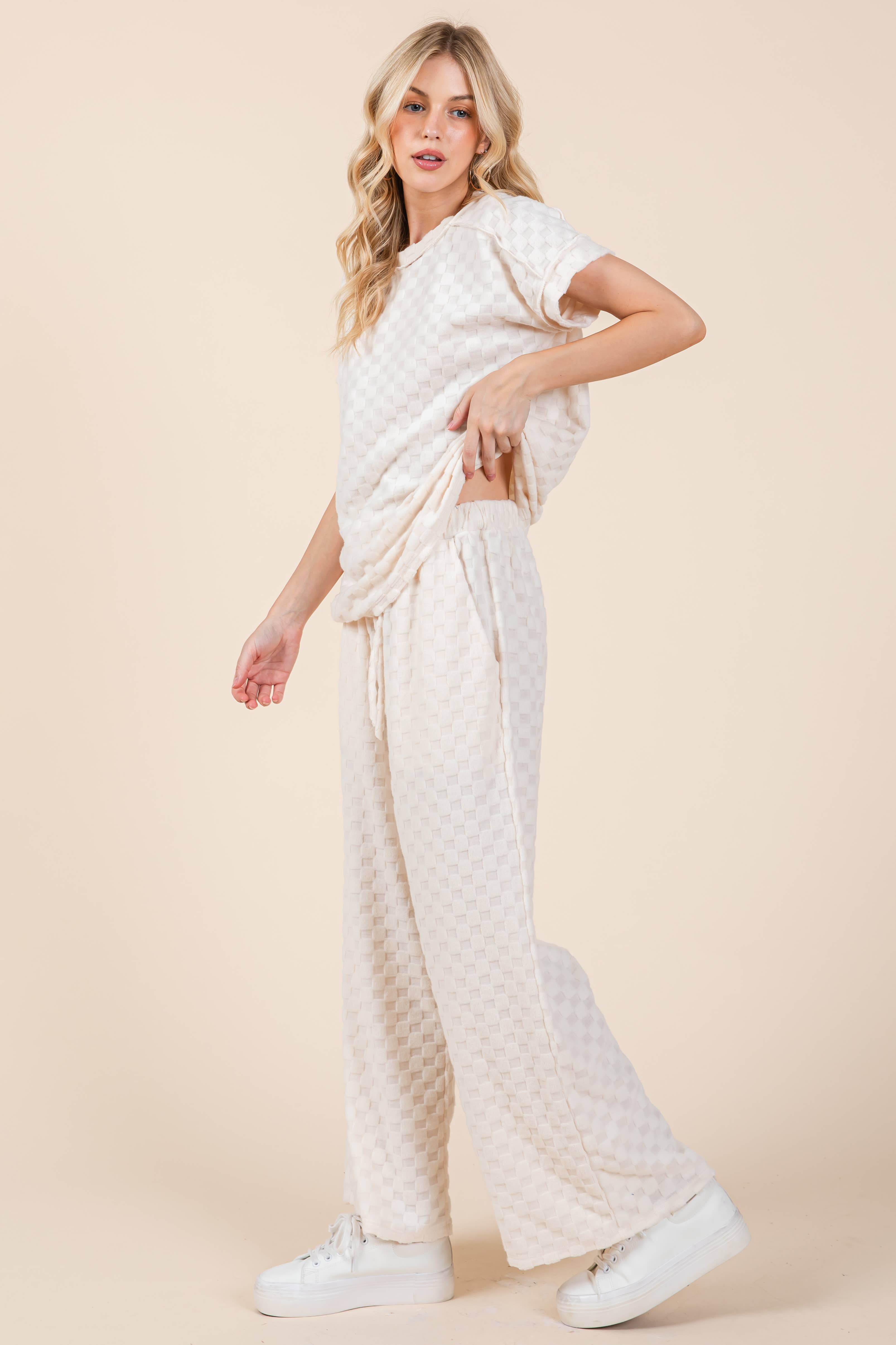 BOMBOM - Vente Pantalon – femme - PANTALON À CARREAUX DUVETEUX PA110513