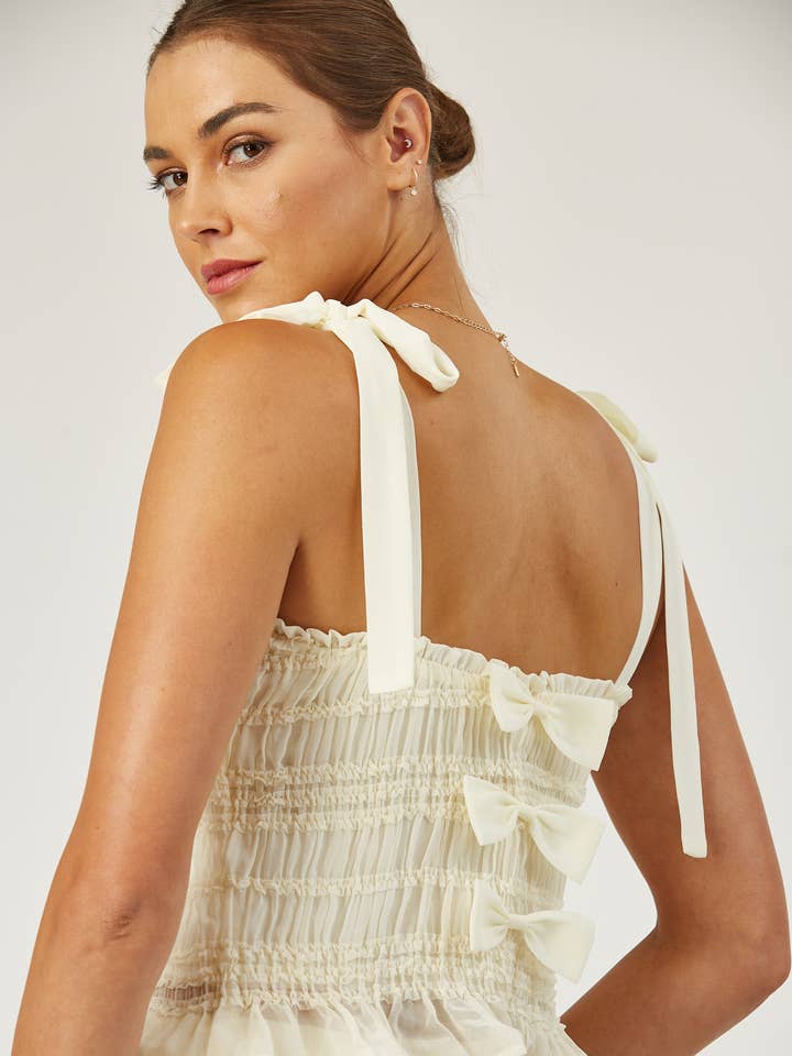 Isla Maude - Wholesale Blouse - Women's - Camille tie strap textured top