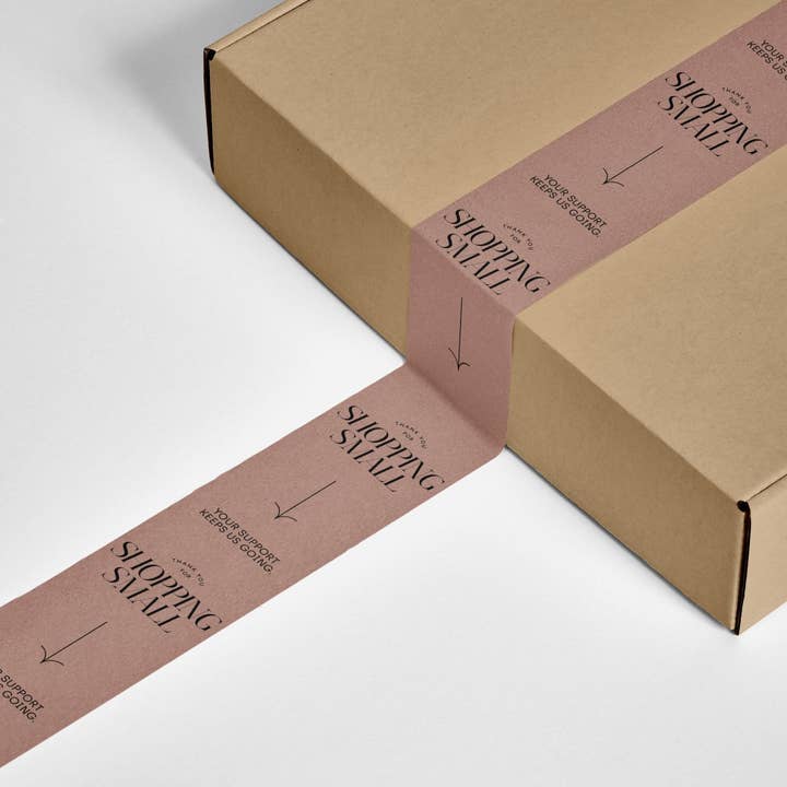 Shippy Tape - Wholesale Tape - Thank You for Shopping Small Shipping Tape - Blush/Black