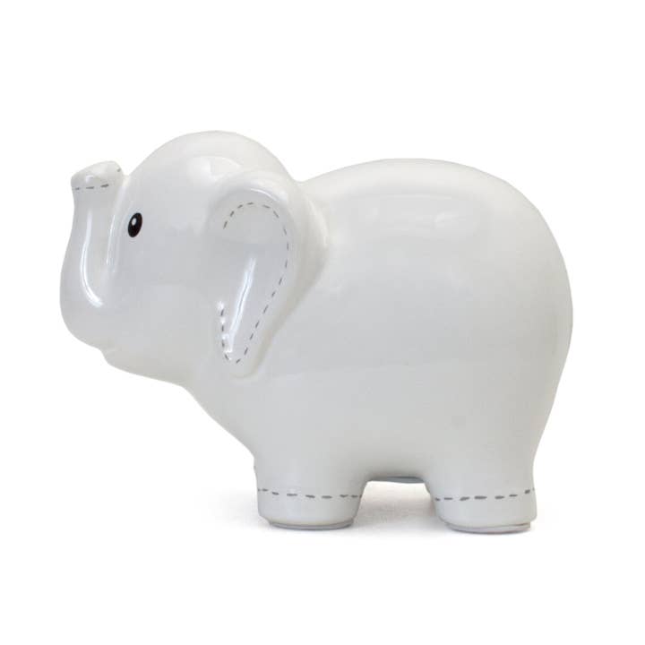 Child To Cherish® - Wholesale Money/Piggy Bank - Kids & Baby - Large White Stitched Elephant Bank4
