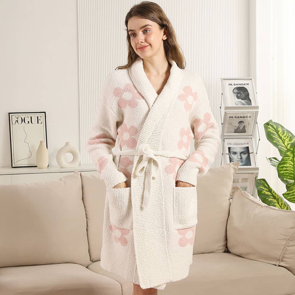 Sensibling Corp. - Vente Peignoir – femme - Robe à marguerites avec poches et ceinture0