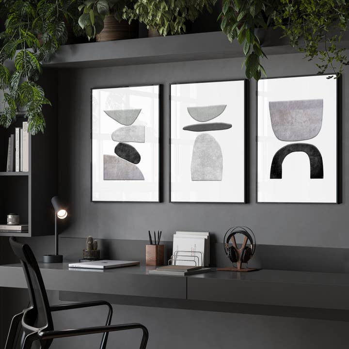 Konstverk för hemmakontor | Uppsättning av 3 väggkonsttryck för wholesale av About Wall Art