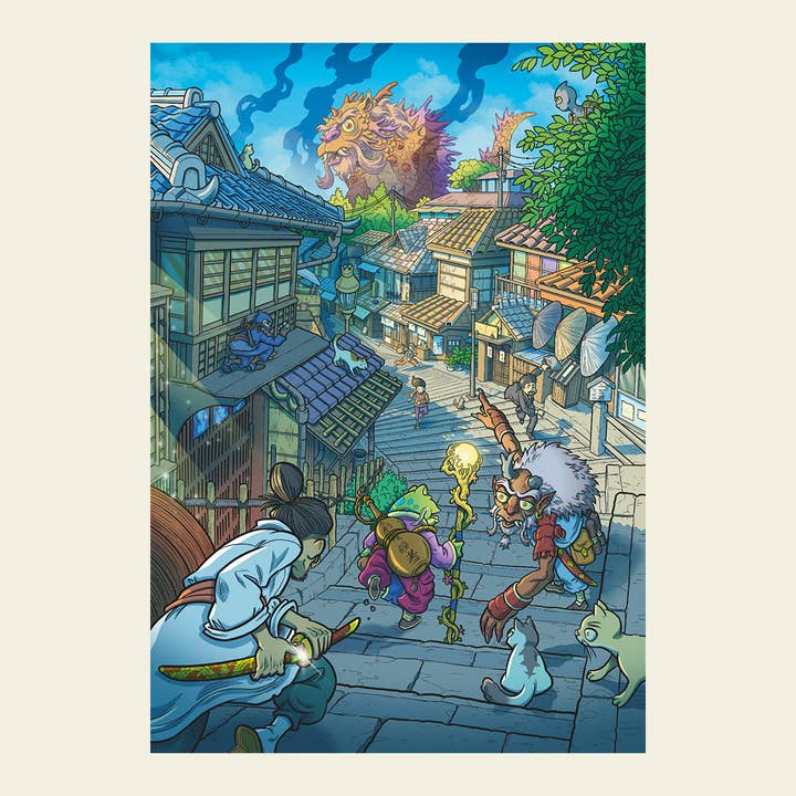 Les gardiens de Kyoto - Puzzle 1000 pièces - Daniele Turturici pour la vente par Sto Puzzle