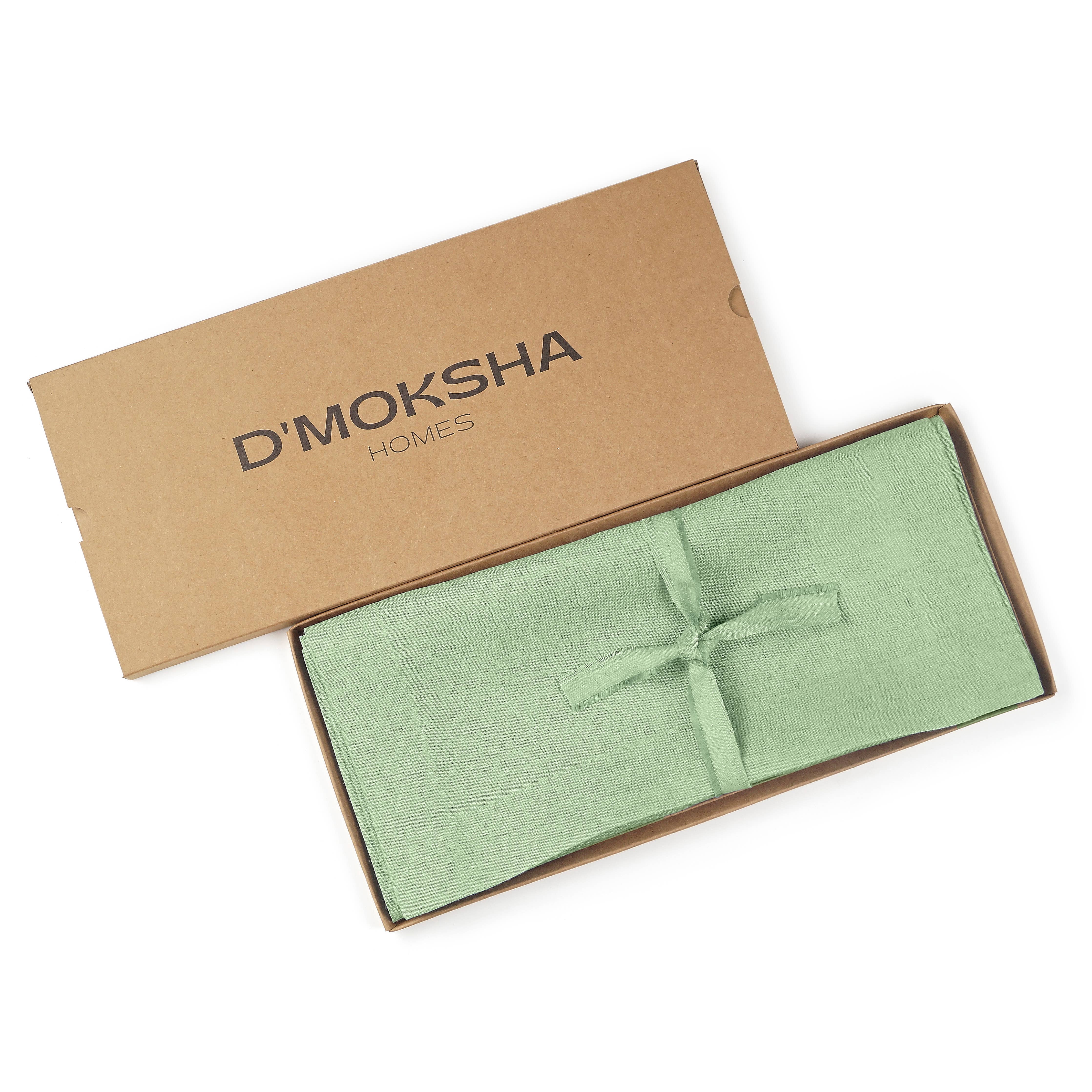 D'Moksha – wholesale Table runner – Sage Green Linen Table Runner - Mitered Corner4