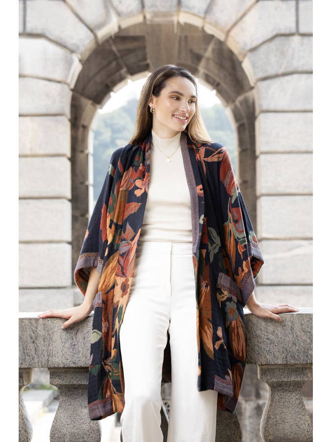 SAACHI – wholesale Jacket – Women's – Floral Kimono Cotton Jacket for Fall