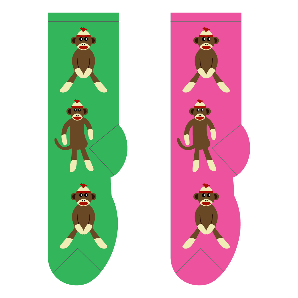 FOOZYS Fun Socks - Wholesale Socks - Women's - Sock Monkey Socks0