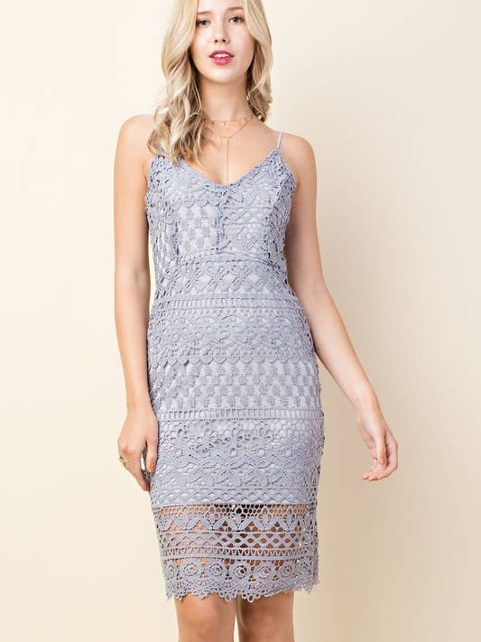 Lace Bodycon Midi Dress for wholesale by Ambi Design