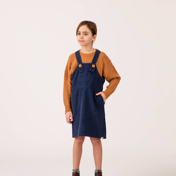 Retro Pinafore Dress nightfall for wholesale by Matona