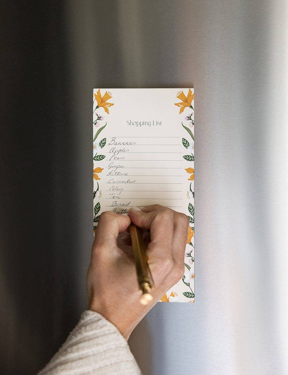 Bespoke Letterpress – wholesale Notepad – Daffodil Shopping List DL Notepad4