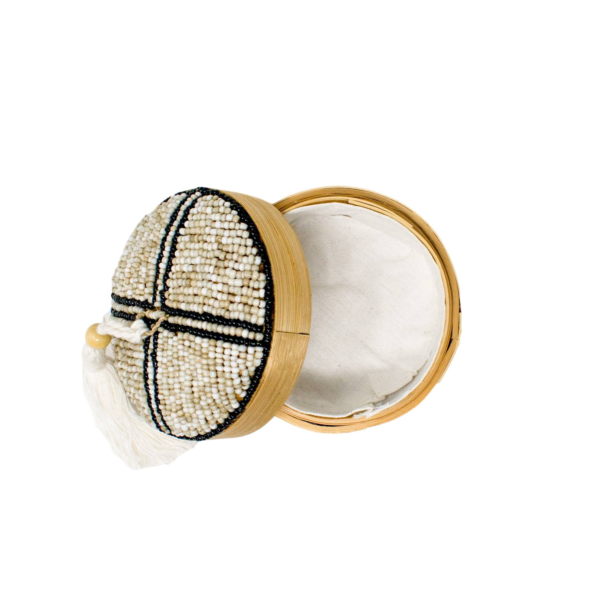 POPPY + SAGE - Vendita all'ingrosso Ciotole/Piatti decorativi - Ciotola con nappa: naturale con bordo nero3