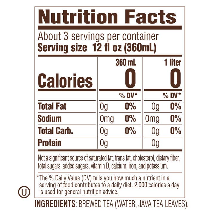 Crystal Geyser Water Company - Wholesale Iced Tea - Tejava Original Black Tea - 1 Liter 12 pack Glass Bottle