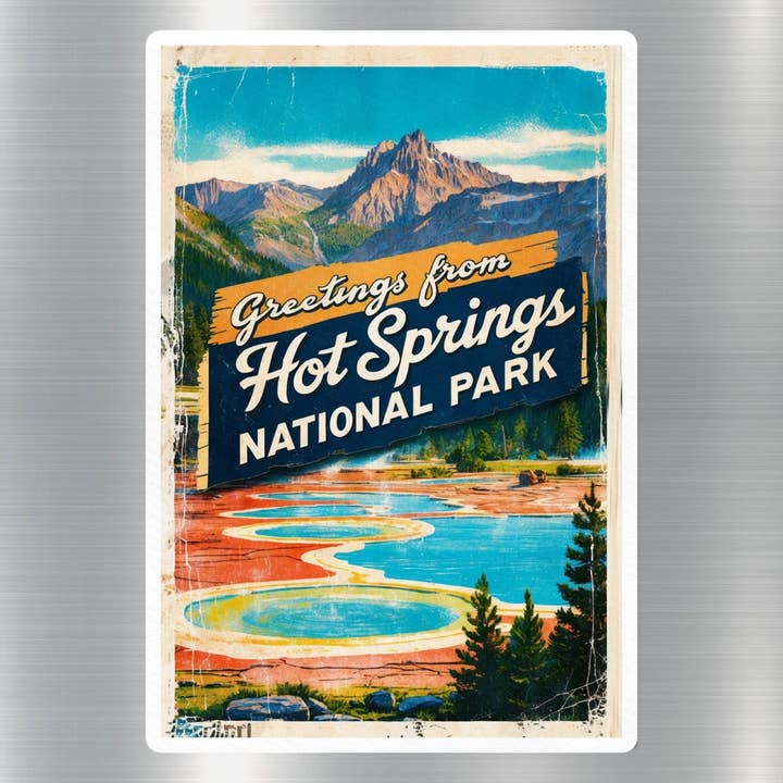 Vintage Hot Springs National Park Sticker for wholesale by GraffMerch.com