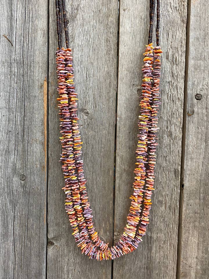 17138 3std Multi Color Spiny Oyster w/Turq Frön & Shell Bac för wholesale av J.Forks Designs