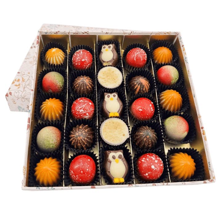 Warm shadow pralines 375g for wholesale by The Belgian Chocolate Makers