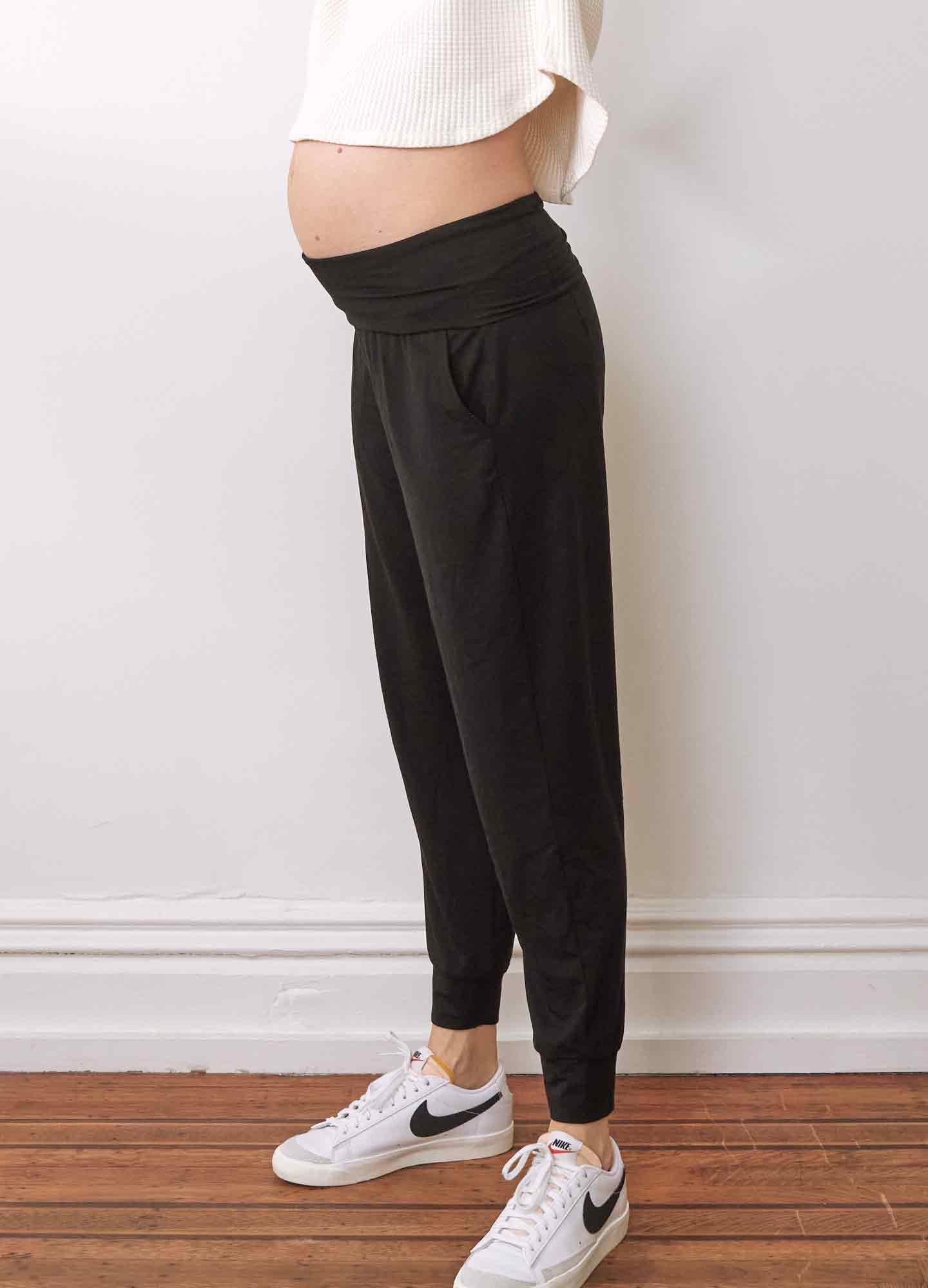 Black The Over/Under Easy Maternity Pant for wholesale on Faire1